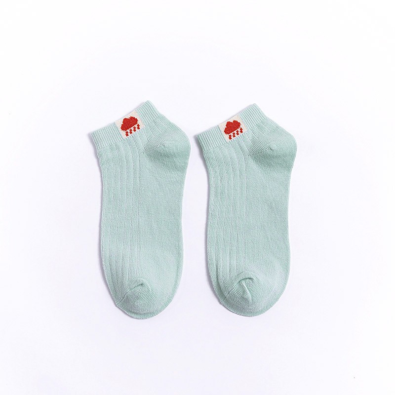 OVERFLOWS.ID Kaos kaki Polos Motif Cuaca Weather Ankle Sock Ala Korea-BIRU MUDA/MINT