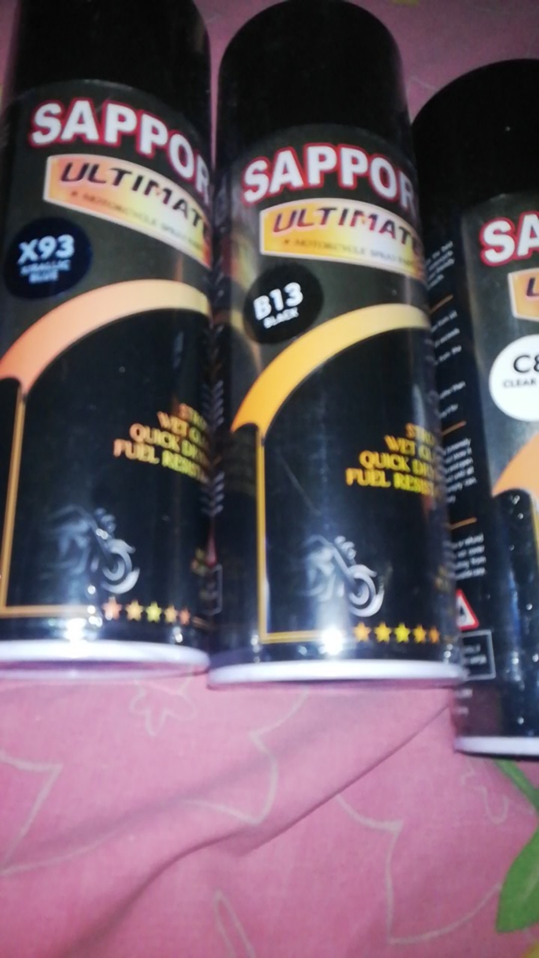 Sapporo Ultimate B13 Black Hitam Kilap Glossy Tahan Bensin 400ml