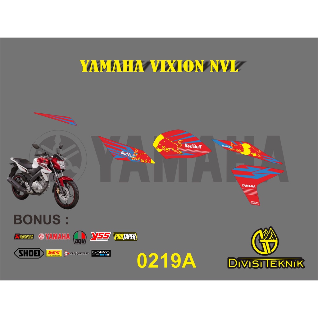 Striping  / Stiker / List Striping / Decal / Stiker Variasi yamaha vixion nvl red bull