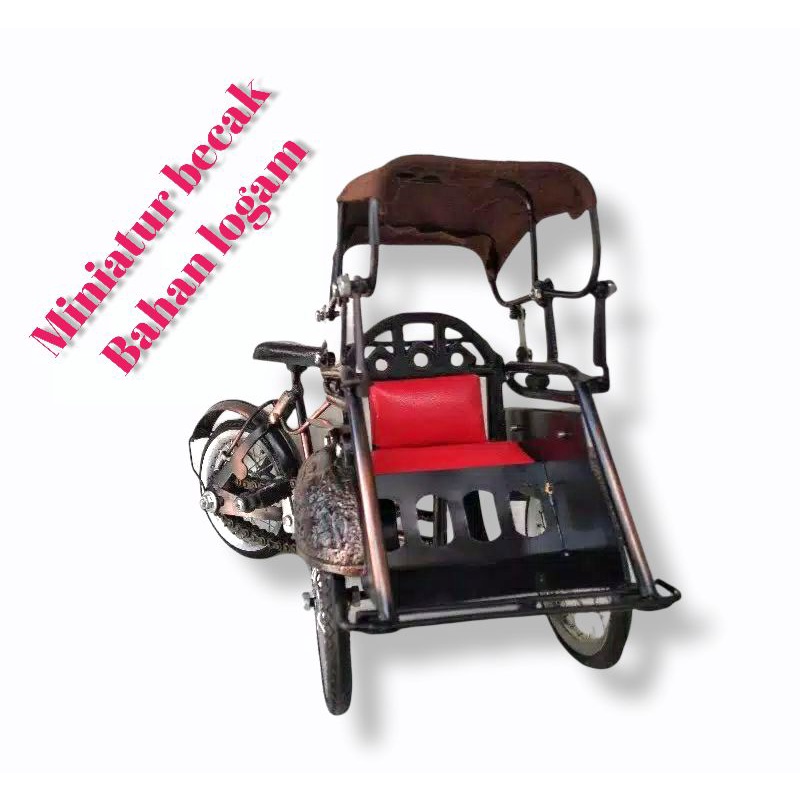 Miniatur Becak Becak Besi  Miniatur Becak Jogja Miniatur Becak Kayuh Becak Bahan Logam Miniatur Beca