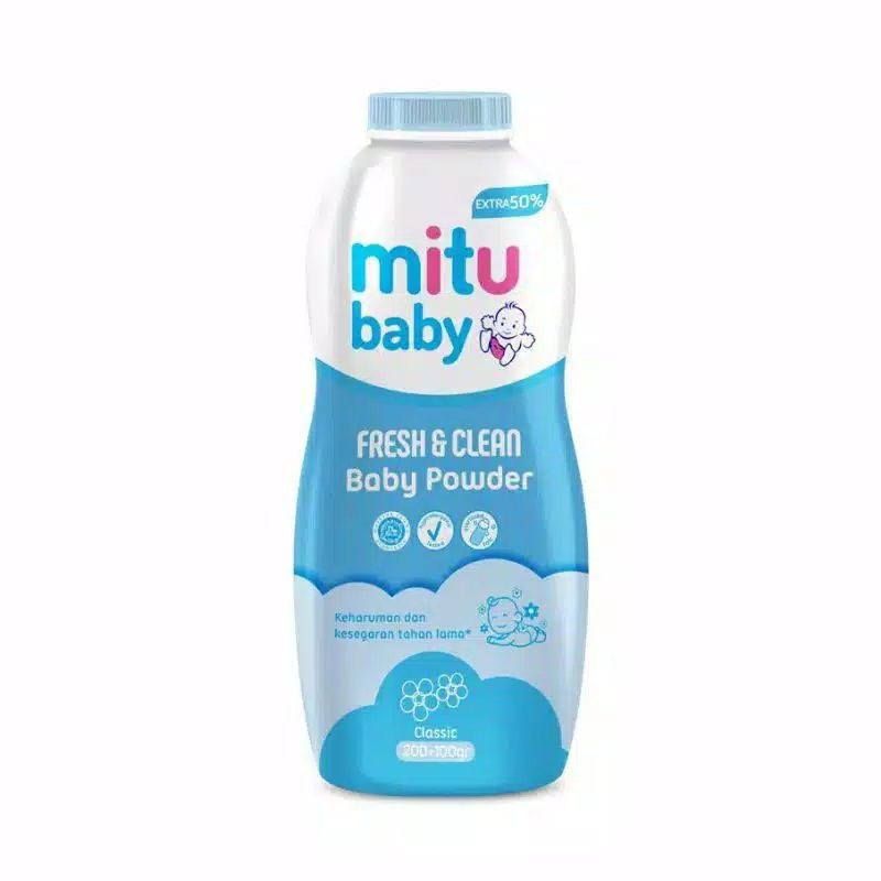 MITU baby powder fresh&amp;clean 200gr+75 pink&amp;blue