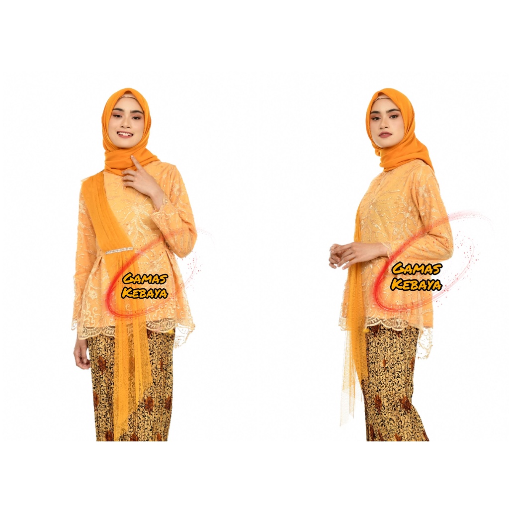 (REALPICT) ATASAN BLOUSE AMALIA SELENDANG MODERN ~ KEBAYA AURORA SELENDANG TILLE ~ SETELAN KEBAYA MODERN ~ KEBAYA AKAD