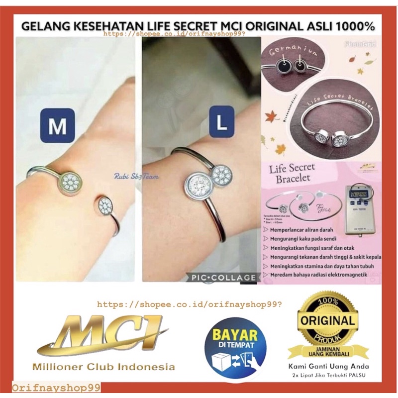 GELANG MCI GELANG KESEHATAN MCI LIFE SECRET BRACELET MCI LSB GELANG KESEHATAN MCI 100% ORI