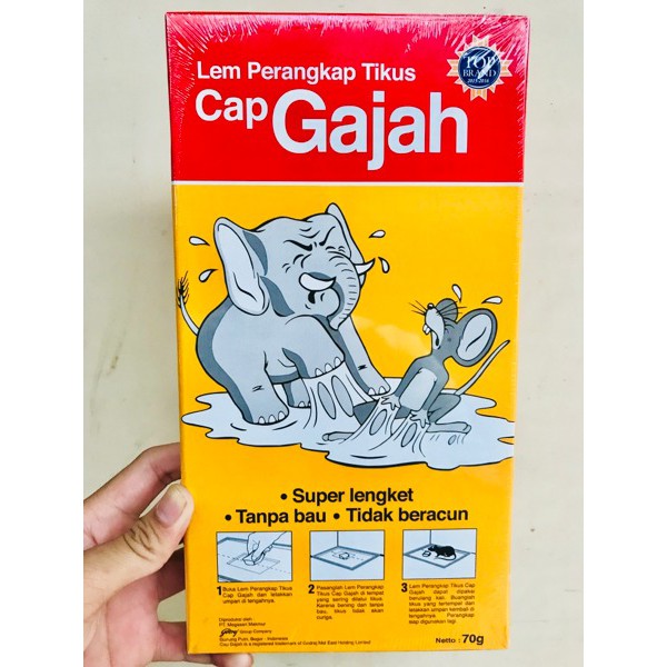 Lem Tikus / Papan Perangkap Tikus Cap Gajah/ Lem Bening Super Lengket Tanpa Bau