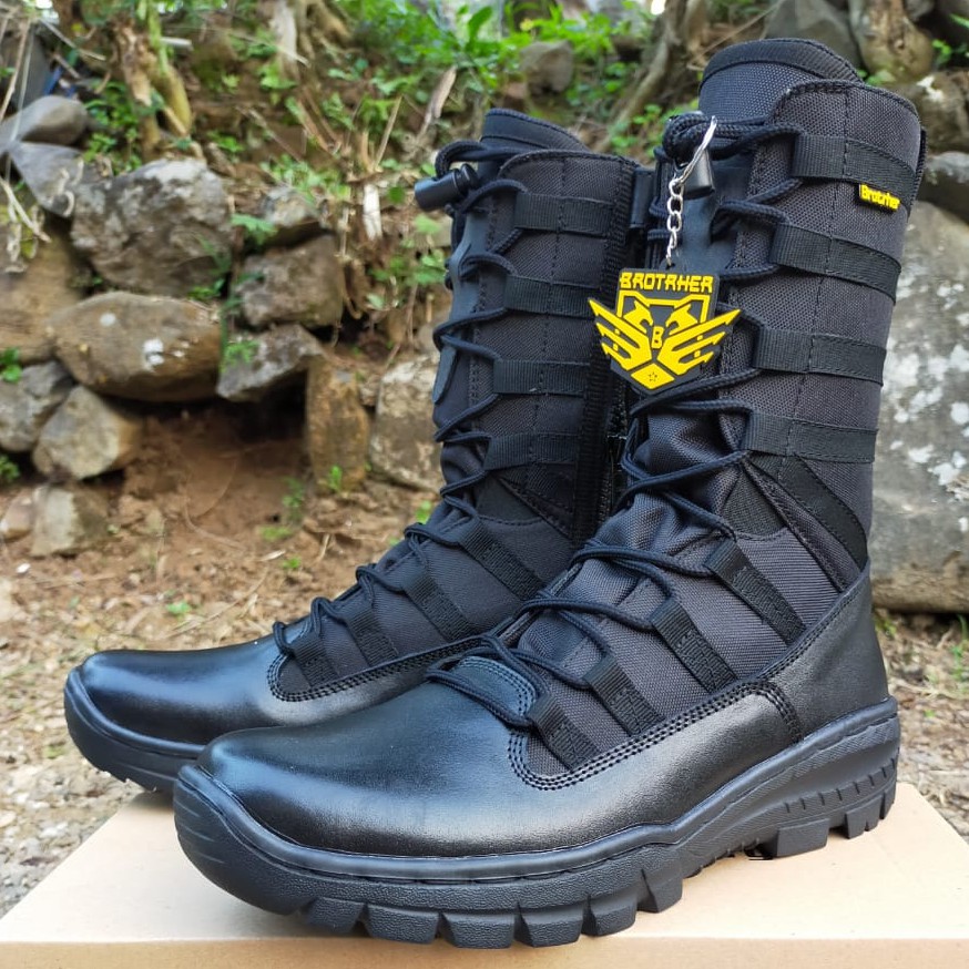 SEPATU PDL BROTRHER NINJA KILAP DAN DOP SOL MTWU KULIT ASLI SEPATU PDL TNI POLRI SECURITY SATPAM