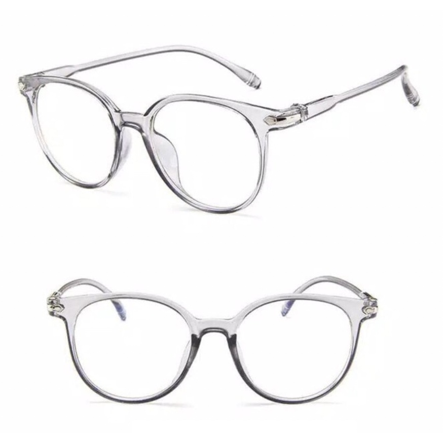 Kacamata Anti Radiasi Fashion Wanita Pria Frame Ringan Korea Design Lensa Transparan Kacamata Korea
