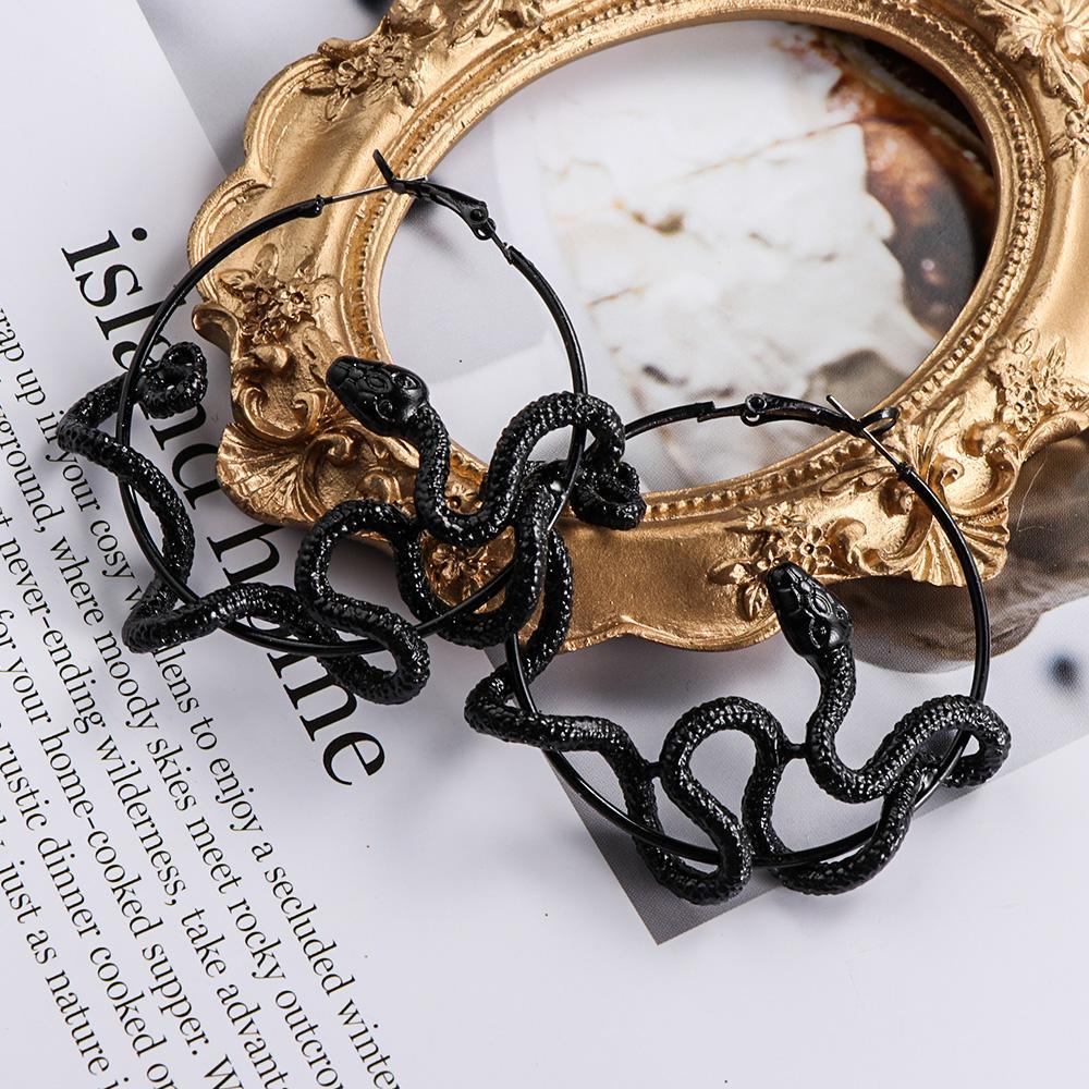 R-flower Menjuntai Hoop Earrings Hot Aksesoris Fashion Gothic Perhiasan Ular