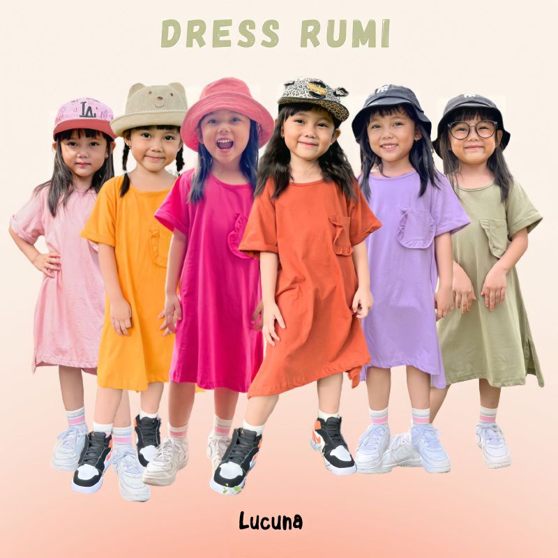 Dress Rumi Dress Anak Rumi Smilee Size 1,2,3,4,5 Tahun