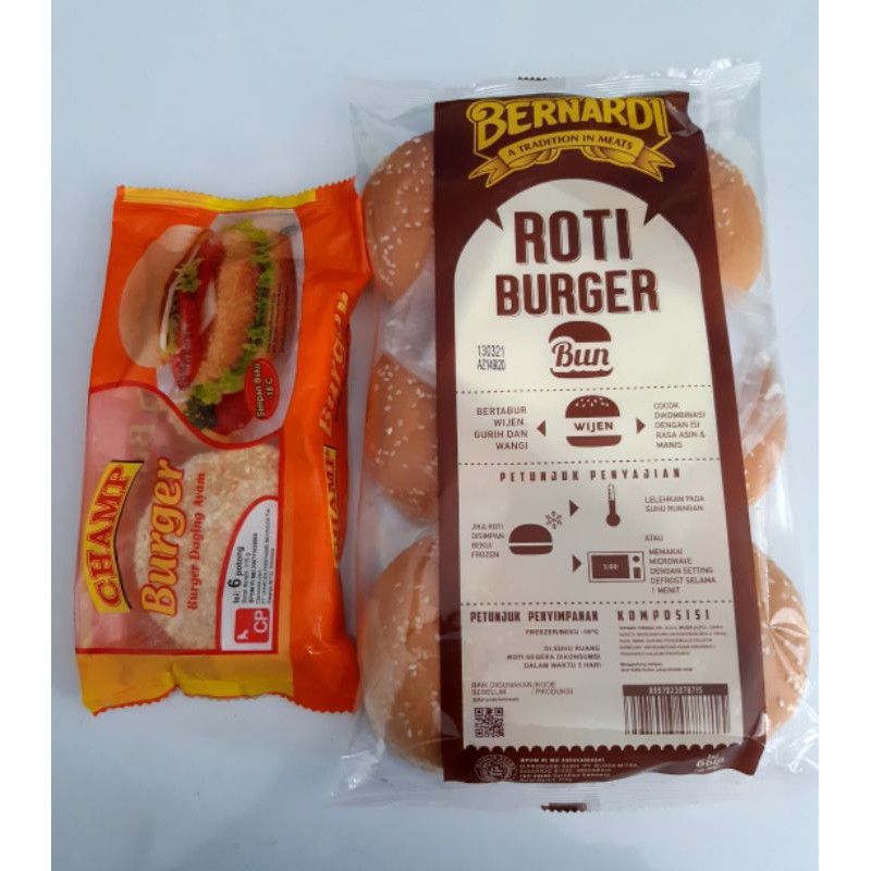 

Paket champ burger dan roti bernardi