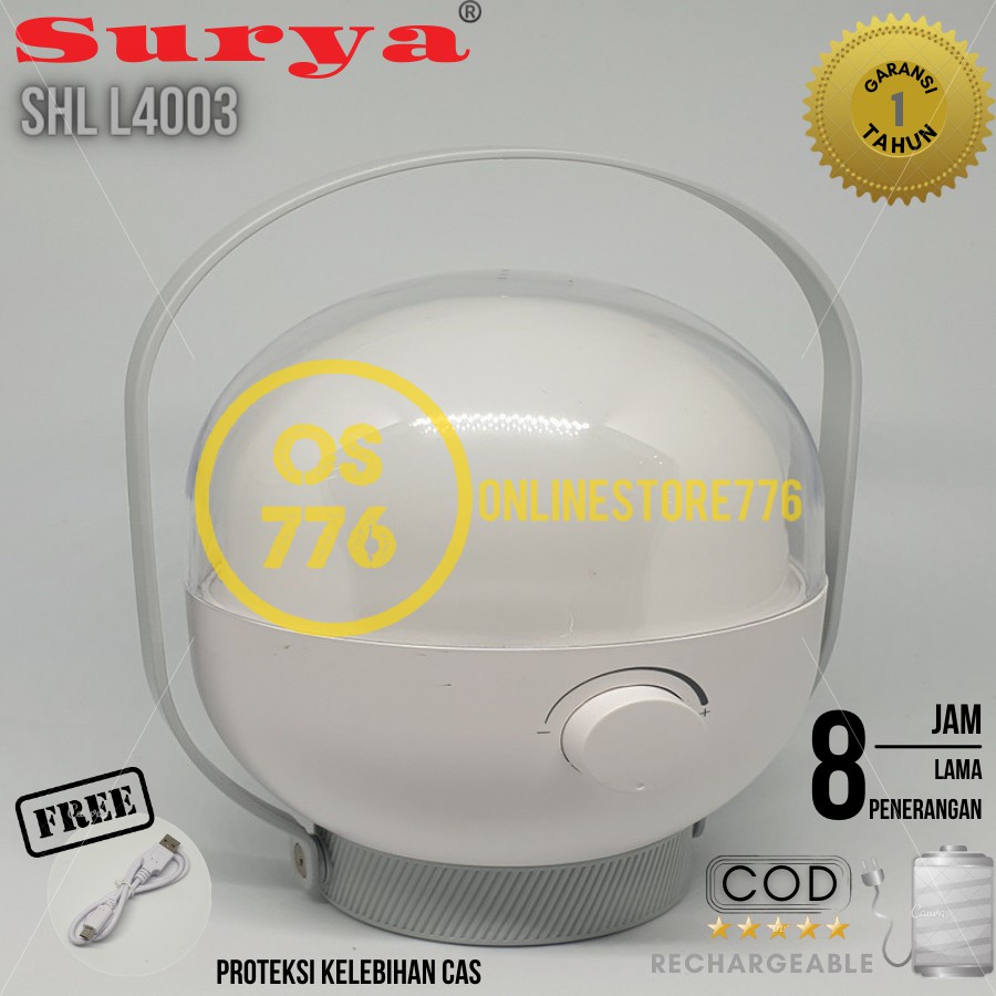 LAMPU EMERGENCY SURYA / SHL L4003 FROSTED LAMPU EMERGENCY LED / EMERGENCY LAMP / SURYA /SHL 4003 / RECHARGEABLE