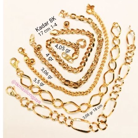 Gelang Emas Muda Kadar 375/8K