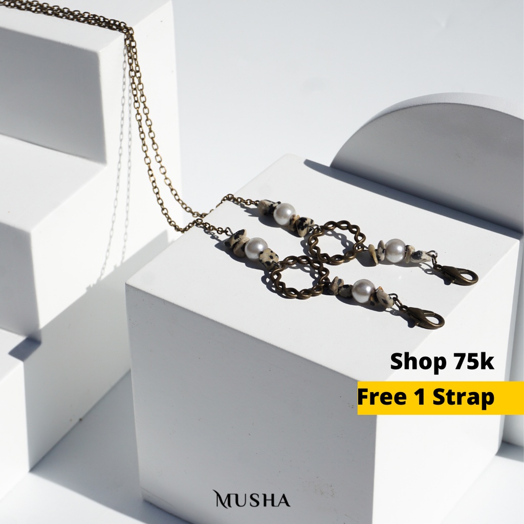 MUSHA Strap Masker - Pearl &amp; Chain | Tali/Strap Masker