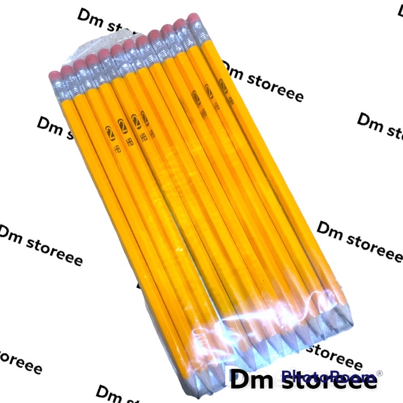 pensil HB 2 stip murah kuning per pak isi 12 pcs /