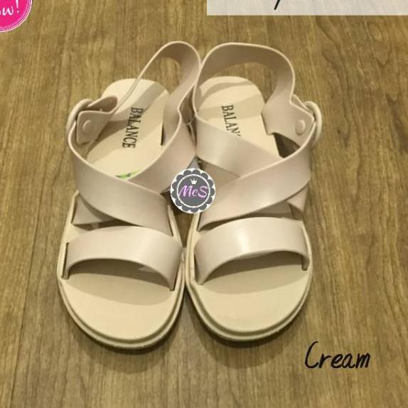 Lagi Trend TASYA Sandal  tali  silang Jelly  merk Balance 