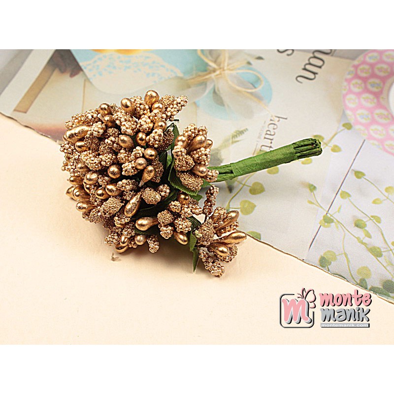 1 Ikat Putik Bunga Kombinasi Coklat Emas (PTK-031) Montemanik Craft