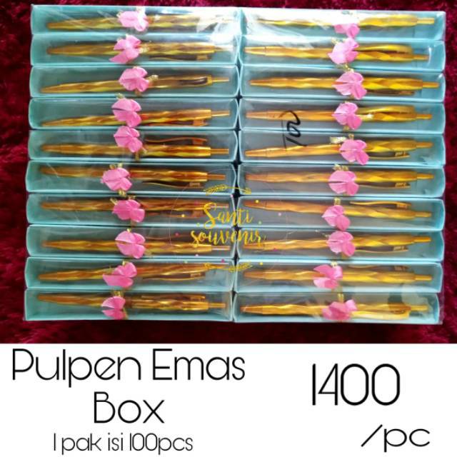 

Souvenir Pernikahan Pulpen Emas isi 100pcs