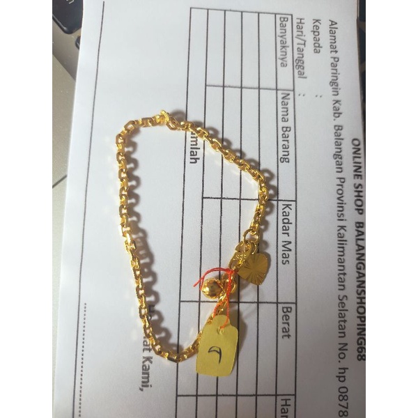 gelang emas kadar 375