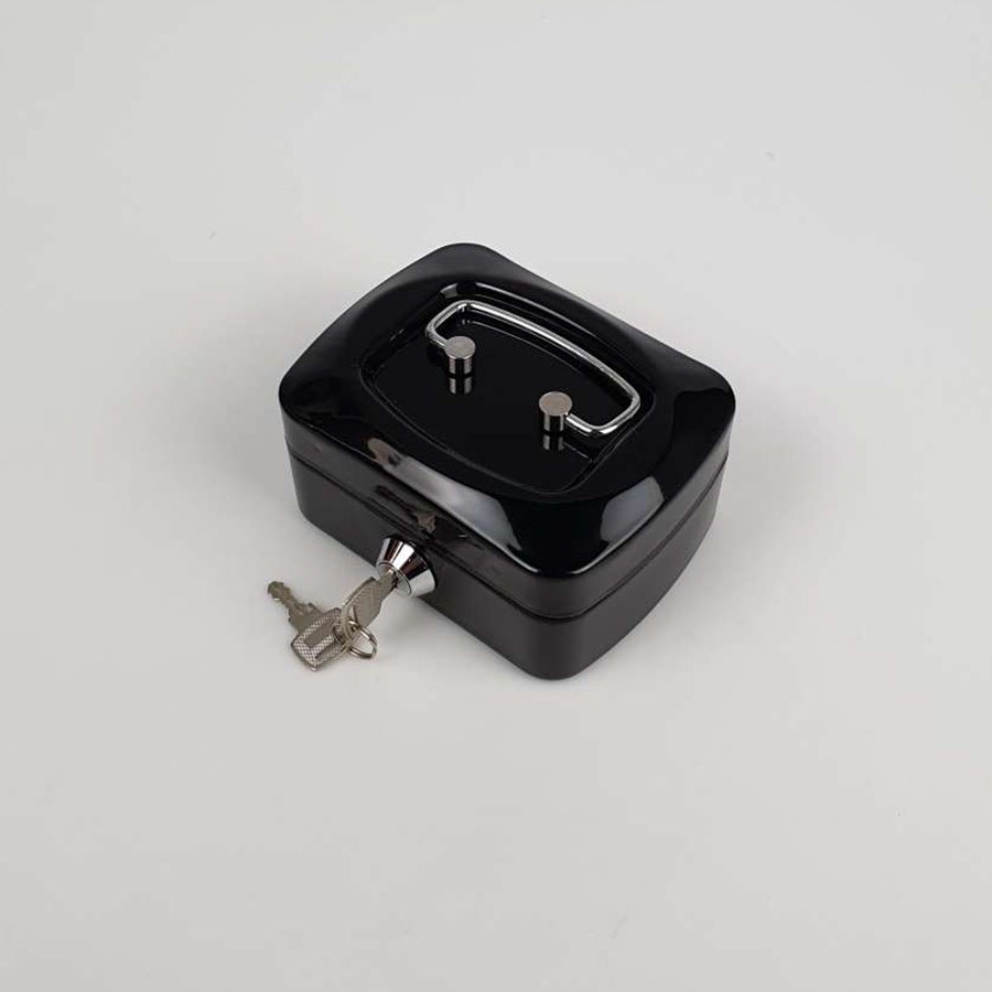 Kotak Brankas Uang Perhiasan Cash Safebox Key Lock 12.5x9.5x6cm - JJZS66 - Black