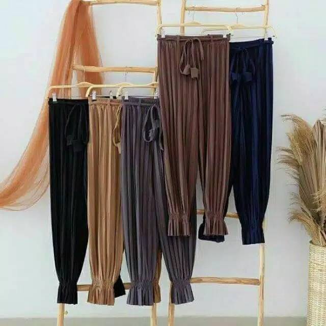 NOU STORE - CELANA JOGGER PANTS PLISKET TALI LONCENG / CELANA ALADIN