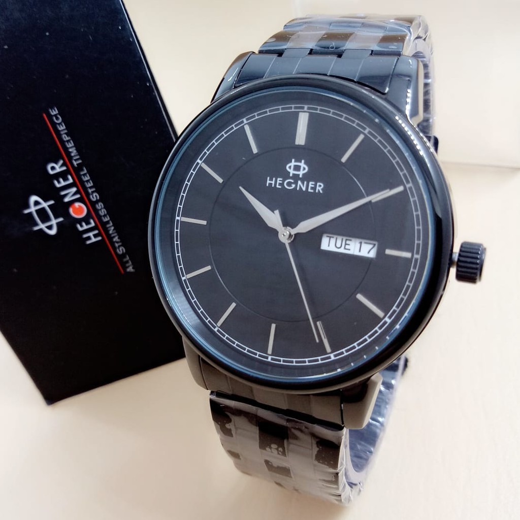 Hegner 5049 - Jam Tangan Pria Formal Murah - Stainless Steel - Analog Quartz - Anti Air - Original