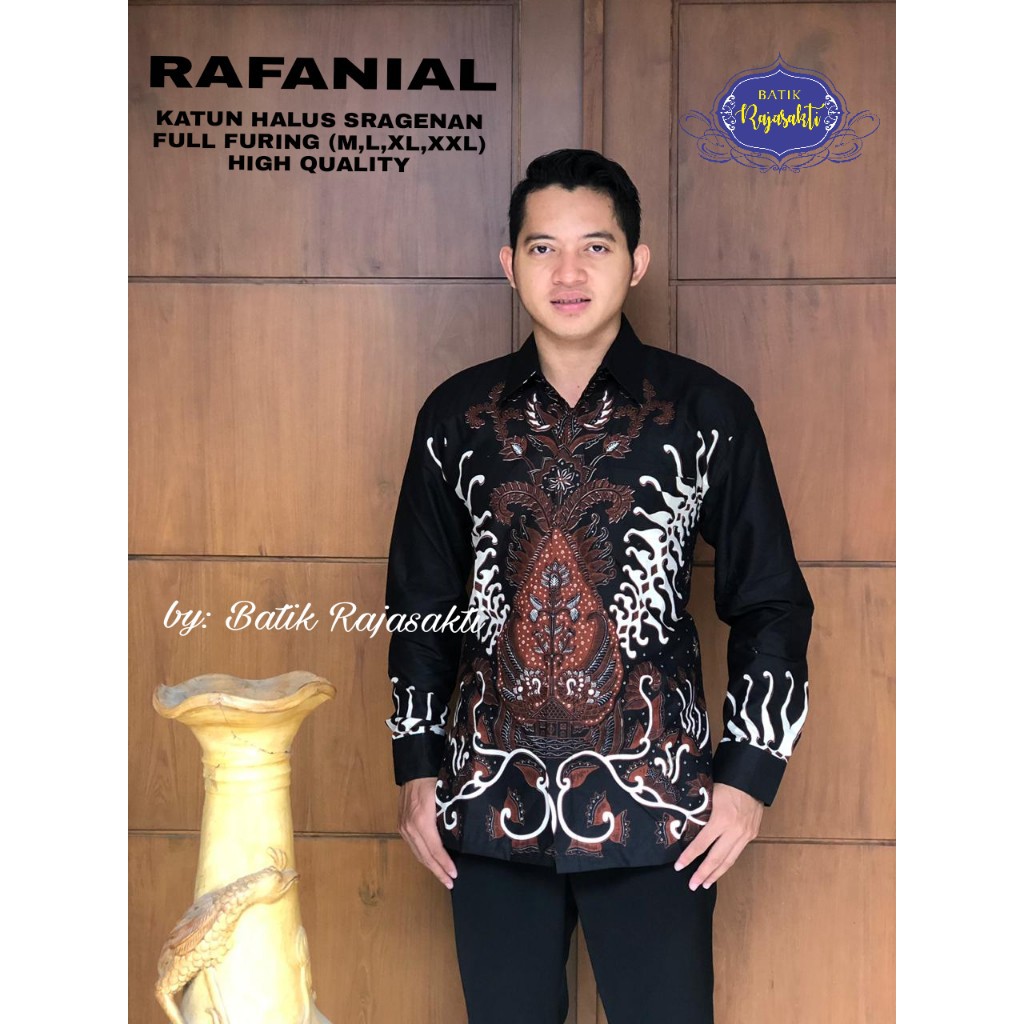 RAFANIAL Kemeja Batik Pria Lengan Panjang Katun Halus FULL FURING Rajasakti