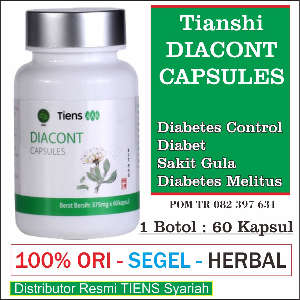 

Tiens Diacont Capsules 60 Kaps - Diabetes Control - Diabet - Sakit Gula - Diabetes Melitus Tianshi