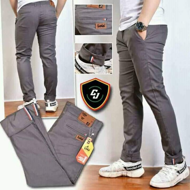Celana Panjang chino Lois pria katun slimfit//celana chinos termurah/chinos panjang chino Lois