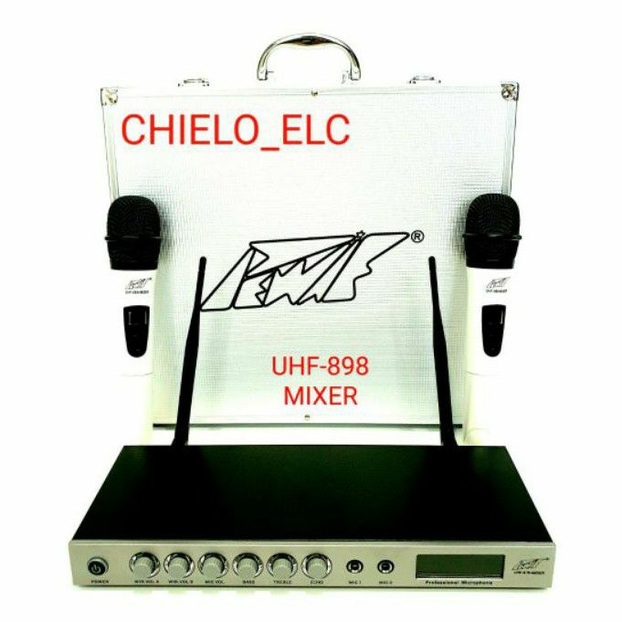Mic wireless PEWIE UHF 898+Mixer microphone wireless pewie uhf 898 mixer original