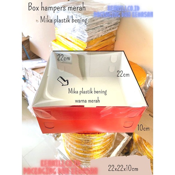 

BOX HAMPERS MIKA BENING KOTAK MERAH 22X22X10 DUS BOX CAKE