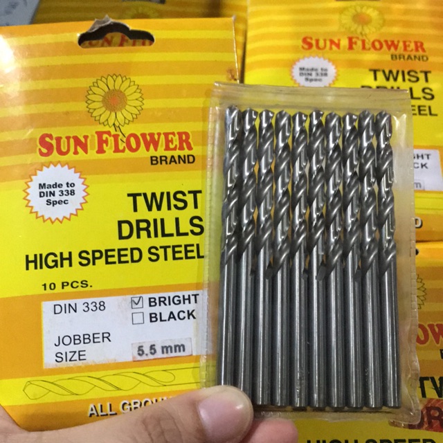 Mata Bor Besi SUN FLOWER 5,5mm - Hss Twist Drill Bit 5,5mm Bunga (1 pcs)