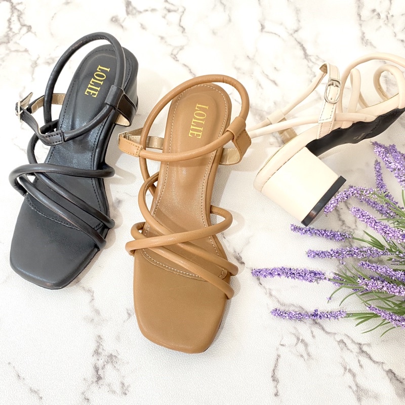 Lolie Ayomi Sandal Tali Wanita Heels Hak Tahu 5 Cm
