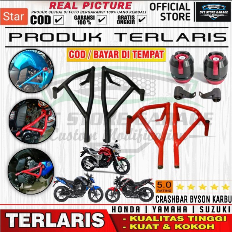 Tubular Crashbar Yamaha Byson karbu | Pelindung Bodi Byson karbu | Crash Engine guard byson karbu | 
