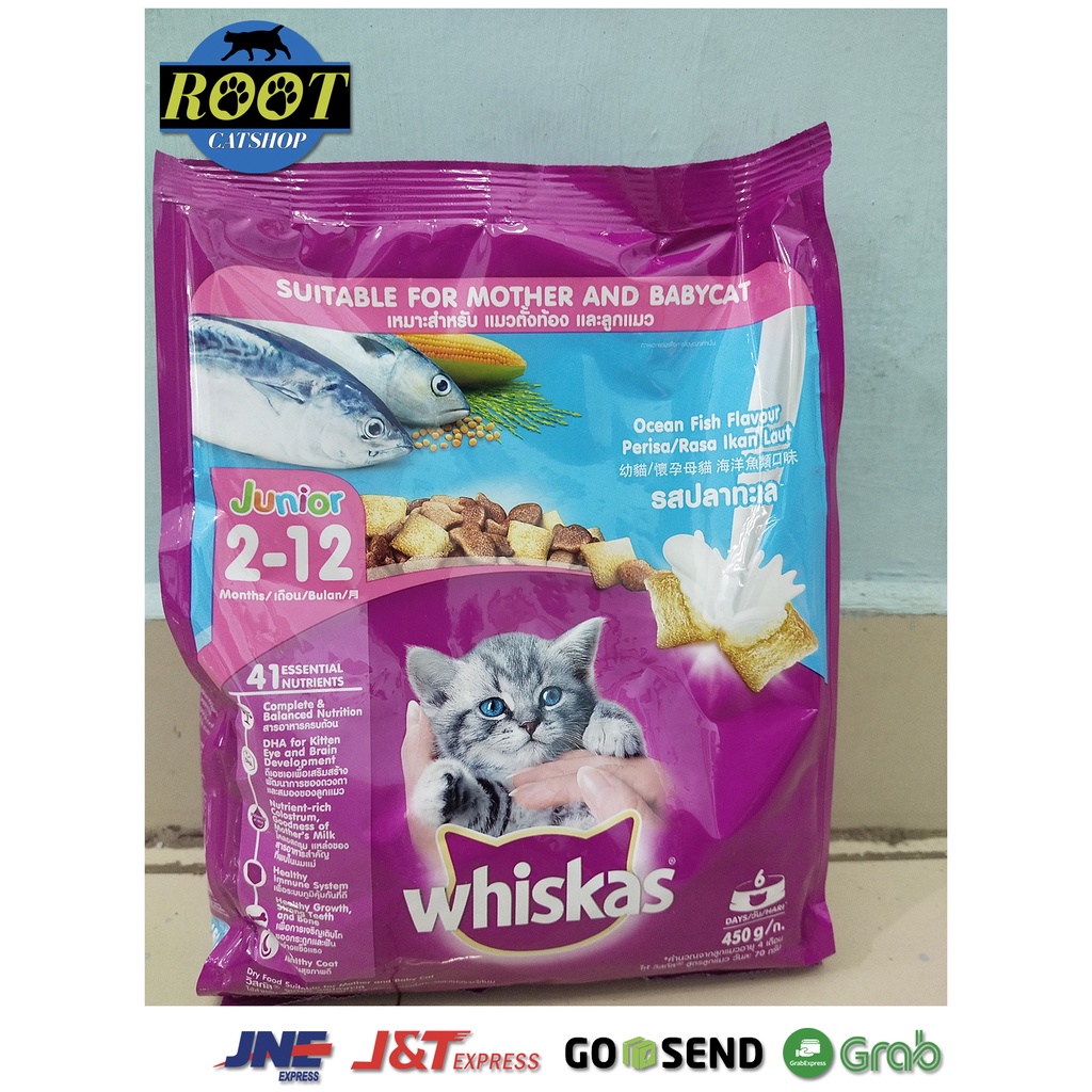 Whiskas Junior Ocean Fish 450 Gram Makanan Kering Kucing
