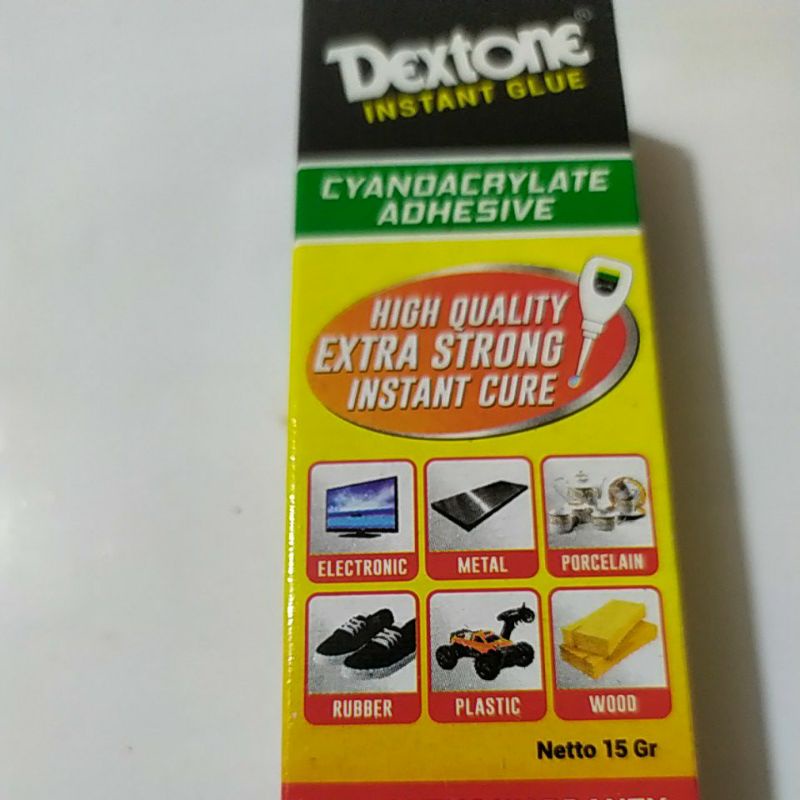 Lem dextone 15gr / lem tetes instan glue. cepat kering. harga per pc