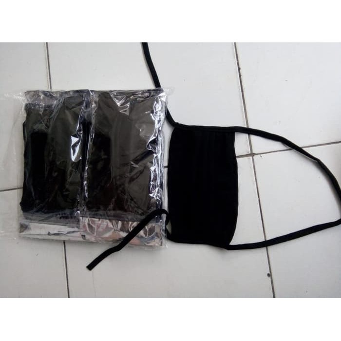 (3PCS) MASKER KAIN - HITAM