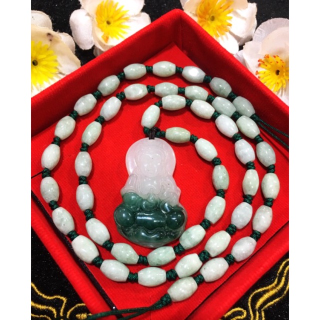 Kalung giok asli mainan  kwan im ,100% real batu Giok AAA  Boleh beli terpisah