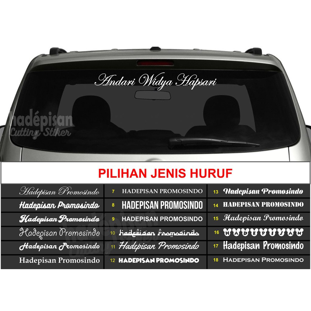 Stiker Mobil Cutting Sticker Body Dan Kaca Mobil Nama Custom