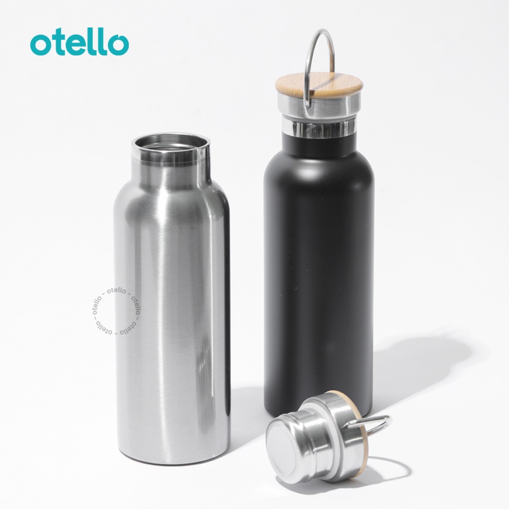 Otello - Tumbler Custom Print Botol Minum Cetak Gambar Foto Termos Lynwood Kayu Tumblr Tutup Bambu 500 ml