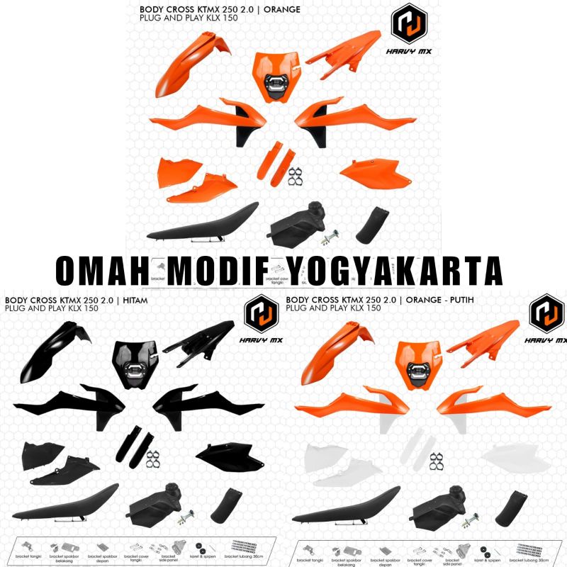 Body Full Set KTMX 250 PNP KLX 150 BF Dtracker Coverset Cover Trail KTM X PnP KLX 150 BF DT Bodyset