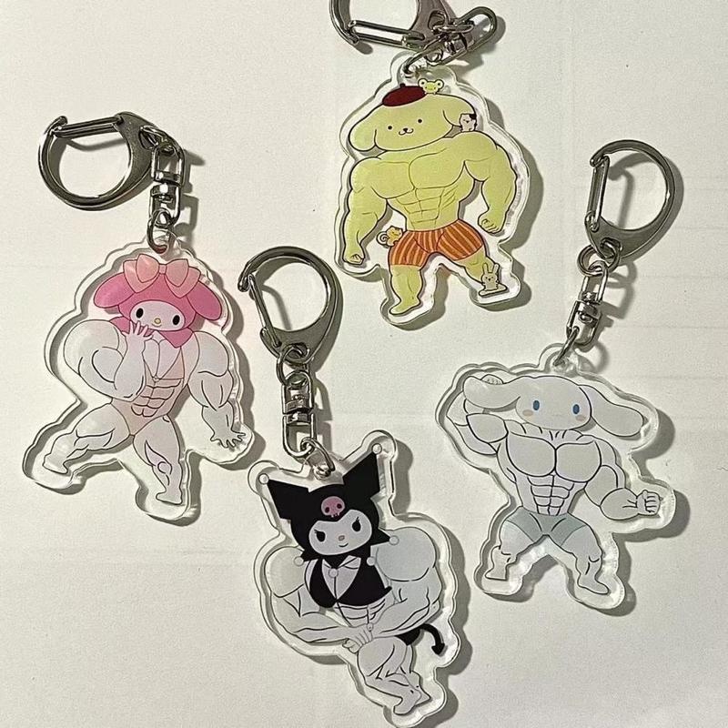 Gantungan Kunci Bentuk Kartun Macho Sanrio Otot Untuk Aksesoris Tas