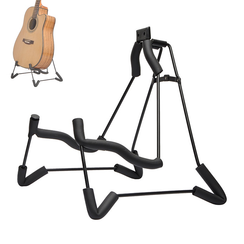 Stand Holder Gitar Lipat Bahan Aluminum Alloy + Spons Lembut