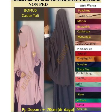 Bergo syari non pet bahan wolfis