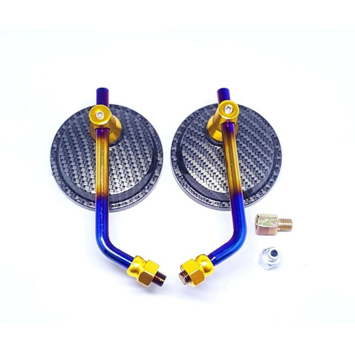 spion bulat carbon two tone 2tone universal untuk honda dan yamaha model fino scoopy vespa motor