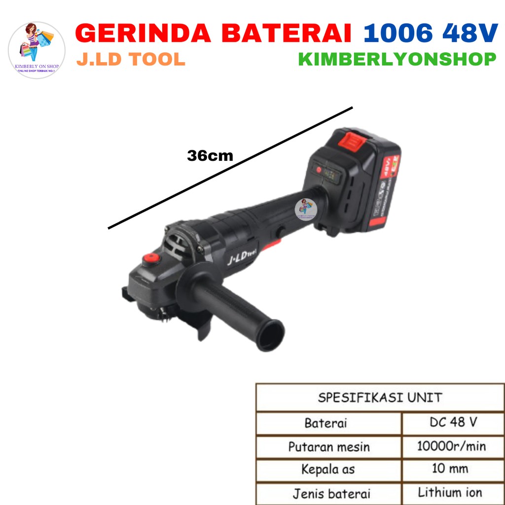 Kimberlyonshop Mesin Gerinda Baterai Angle Gerinda 1006 J.LD Tool