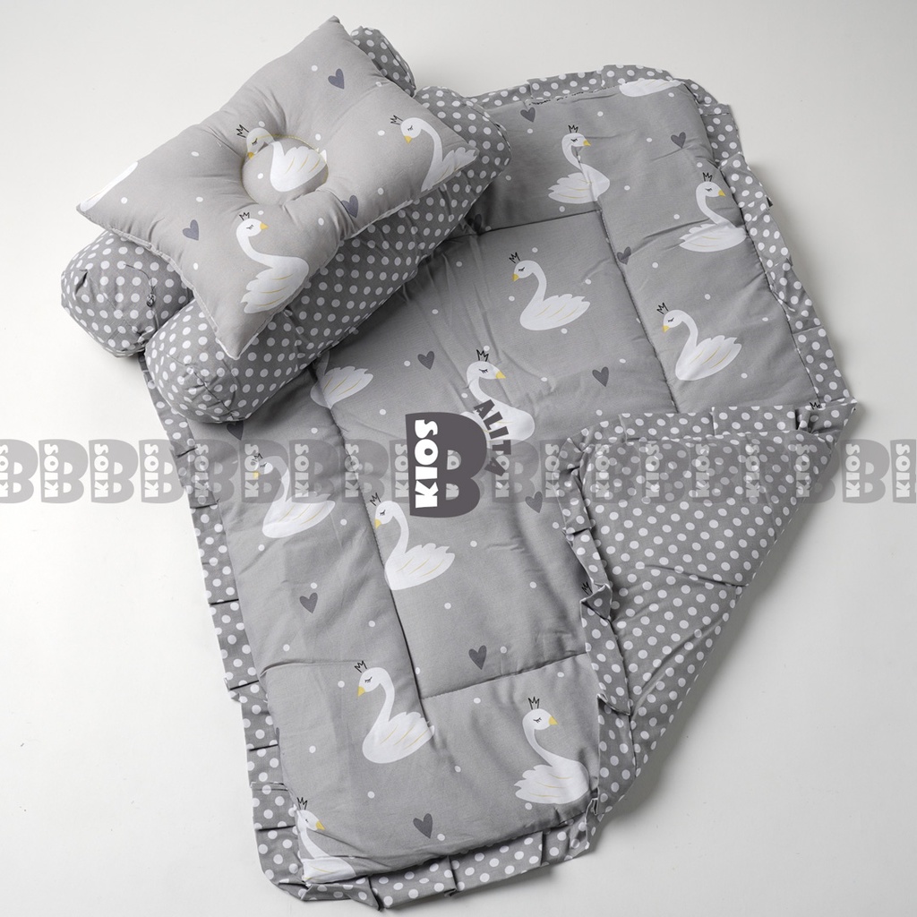 BED COVER SET BAYI Bed Cover Bayi Bantal Guling Selimut Bayi Tempat Tidur FREE tas mika Kado Lahiran