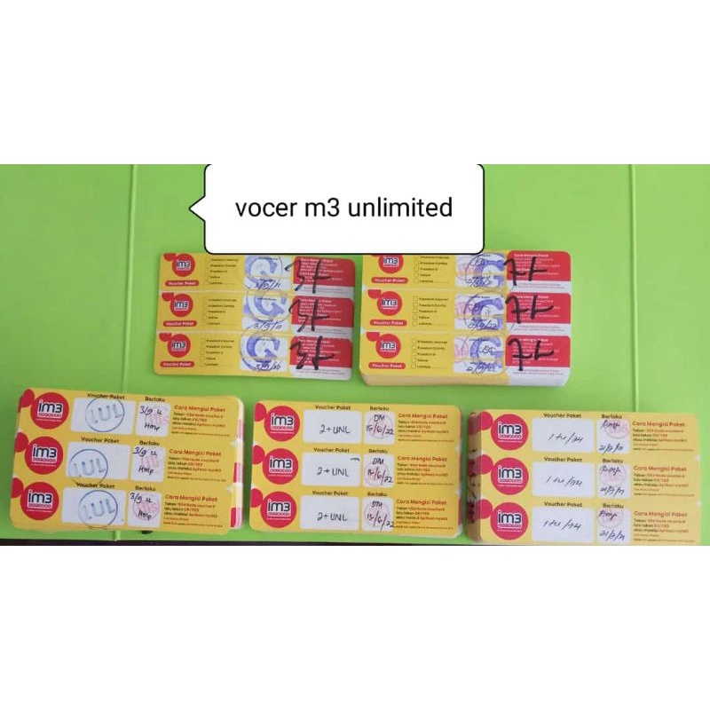 Voucher data M3 3GB dan 7GB unlimited