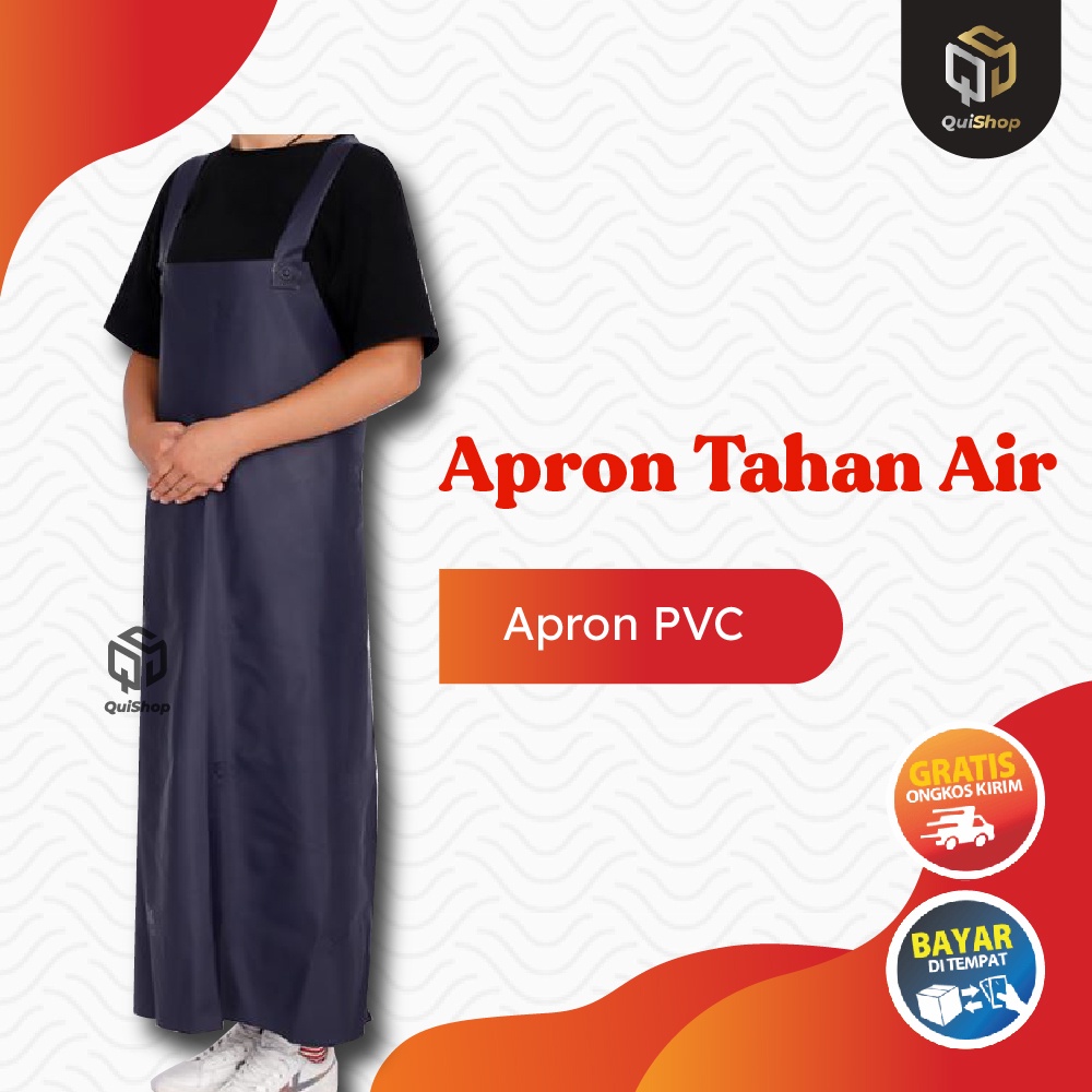 Apron PVC Waterproof Oil Proof Panjang Anti Air Celemek Karet Pelindung Badan Perlengkapan Dapur Termurah