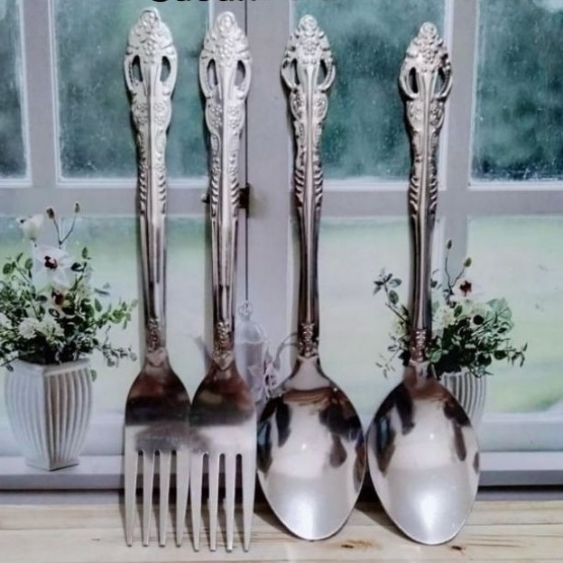 Promo!!!8 Model 12 Pcs/Sendok Makan Stainless/Garpu Makan/Sendok Bunga/Sendok Wayang/Sendok Bintang-4