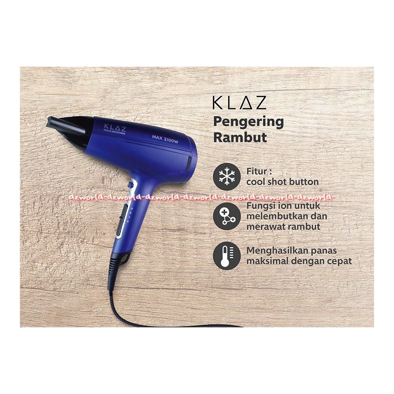 Klaz Hair Dryer Blue Pengering rambut 3kecepatan Biru Hair Drayer Klas Hairdryer