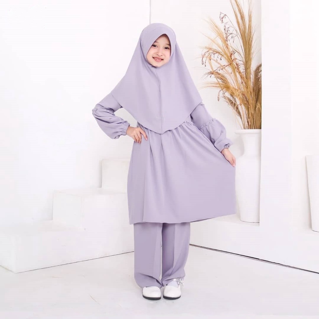 MRA - Baju stelan anak Fashion MUSLIM FREE HIJAB Usia 8-12 Tahun Baju anak perempuan Stelan anak perempuan terbaru